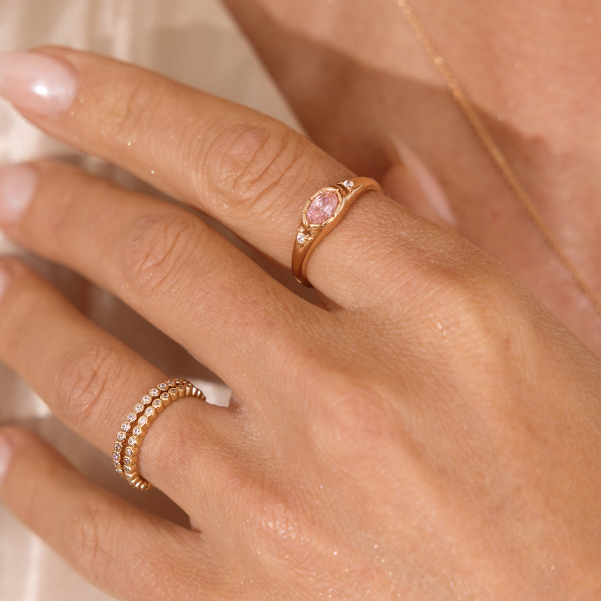 October Oval Birthstone Signet Ring