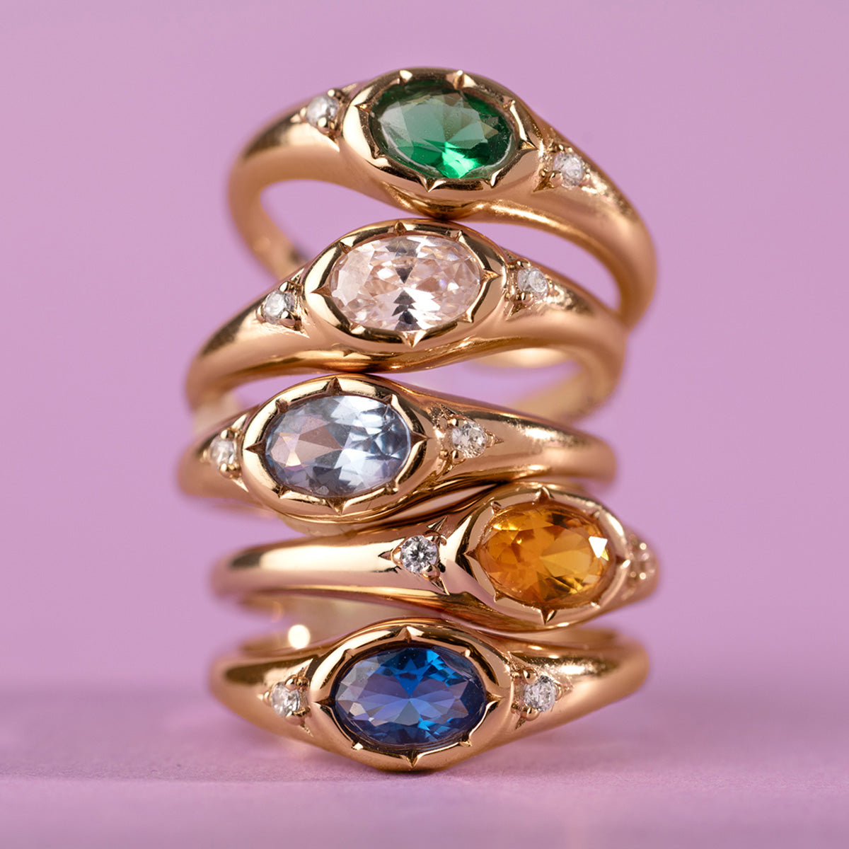 November Oval Birthstone Signet Ring