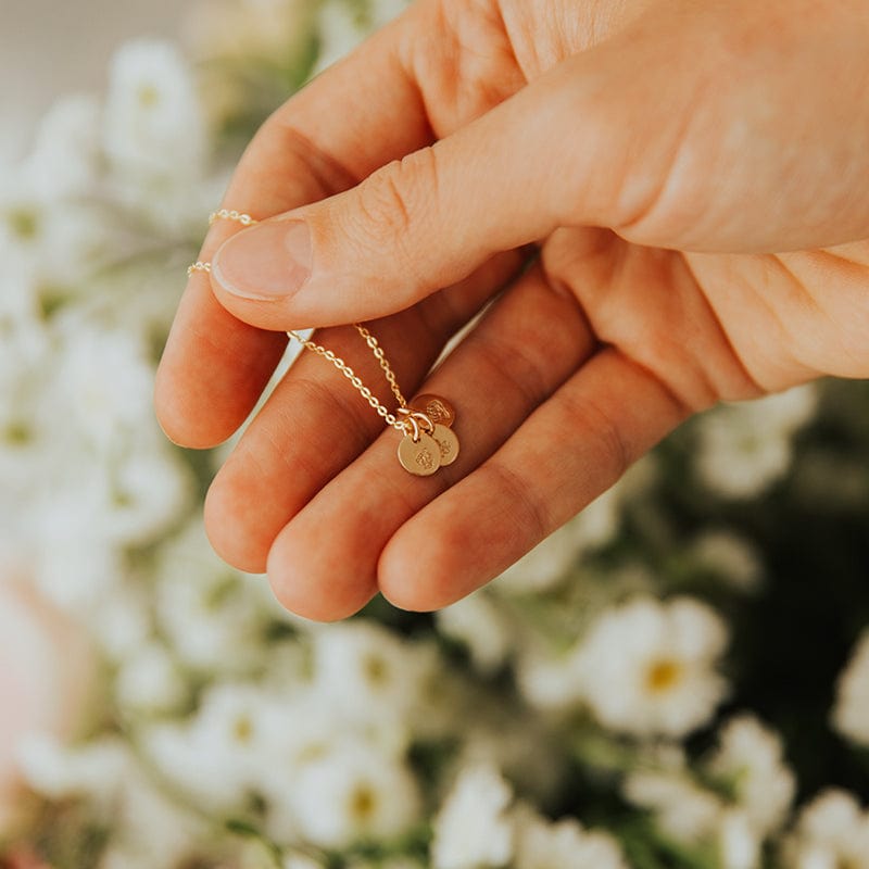 Mini Birth Flower Stacker Necklace | 1/4" Disc Necklace