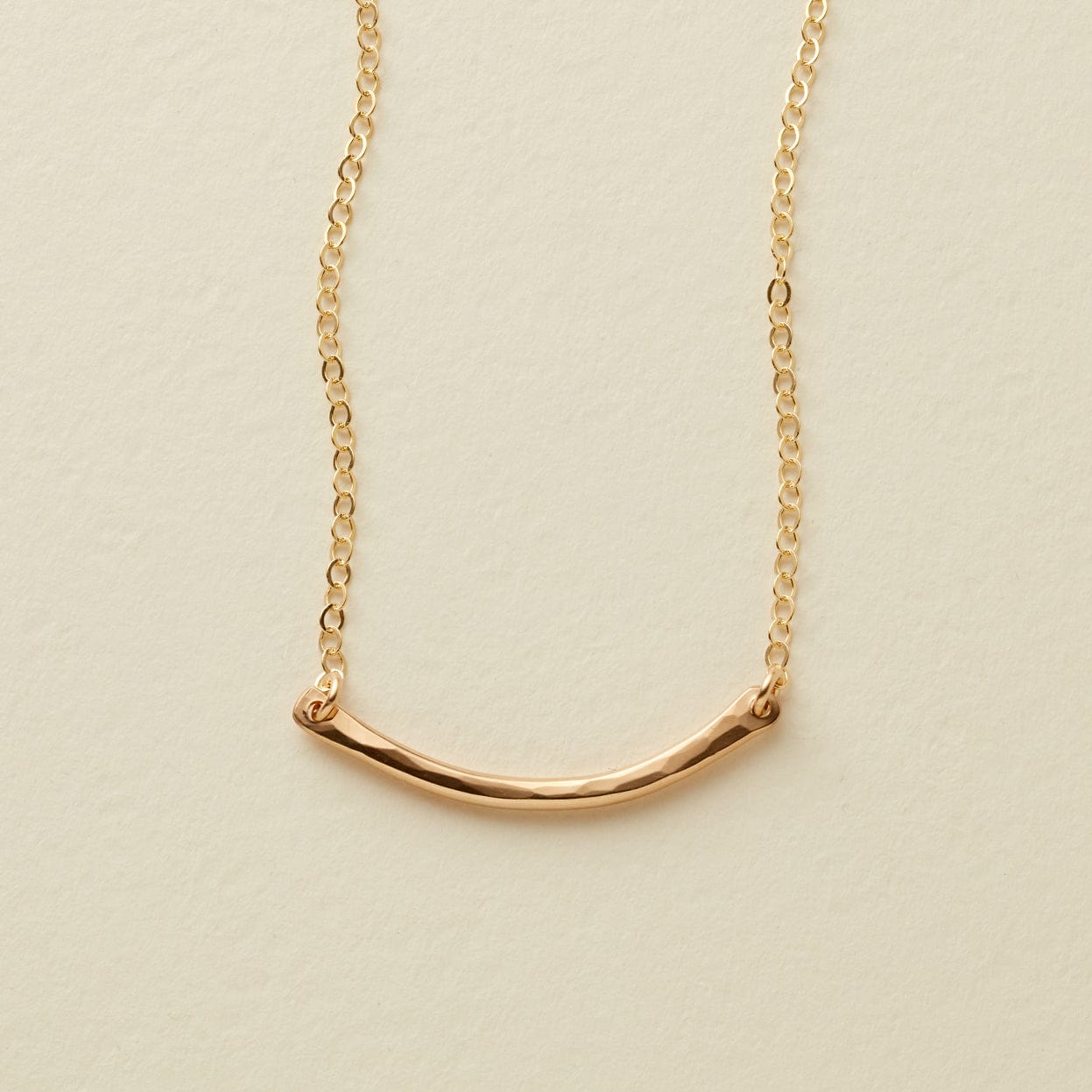 Mini Hammered Crescent Bar Necklace Necklace