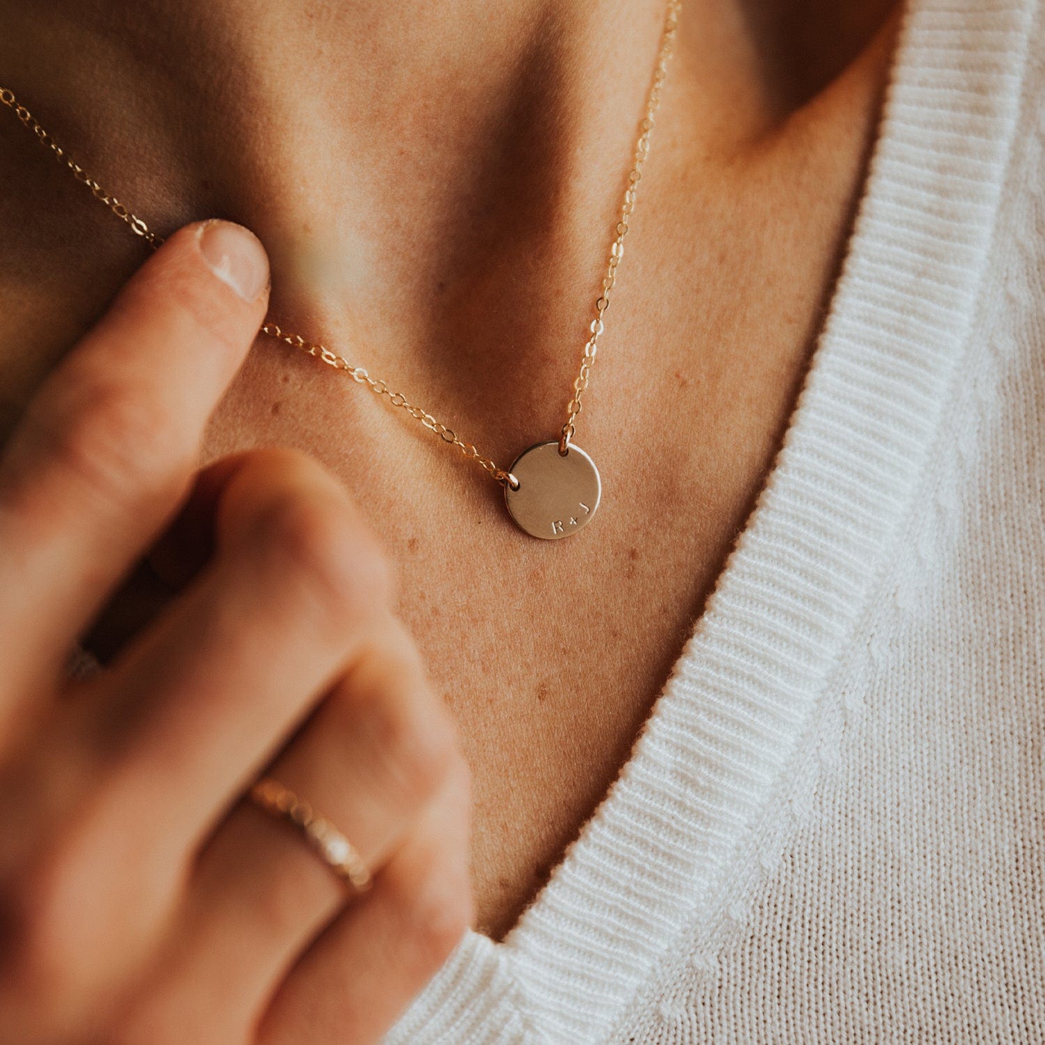 Mini Zola Disc Necklace | 1/2" Disc Necklace