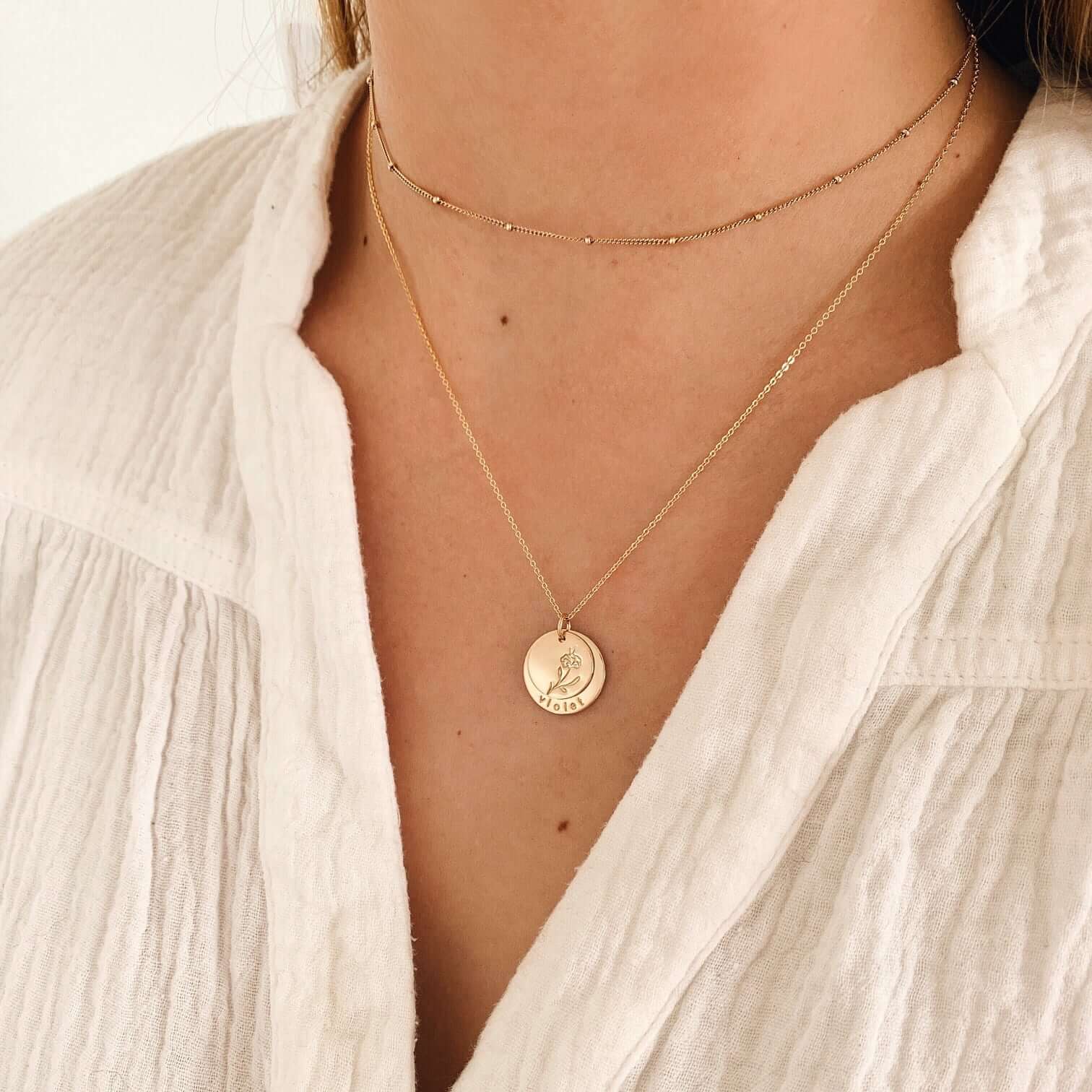 Nora Disc Necklace | 5/8" + 1/2" discs Necklace