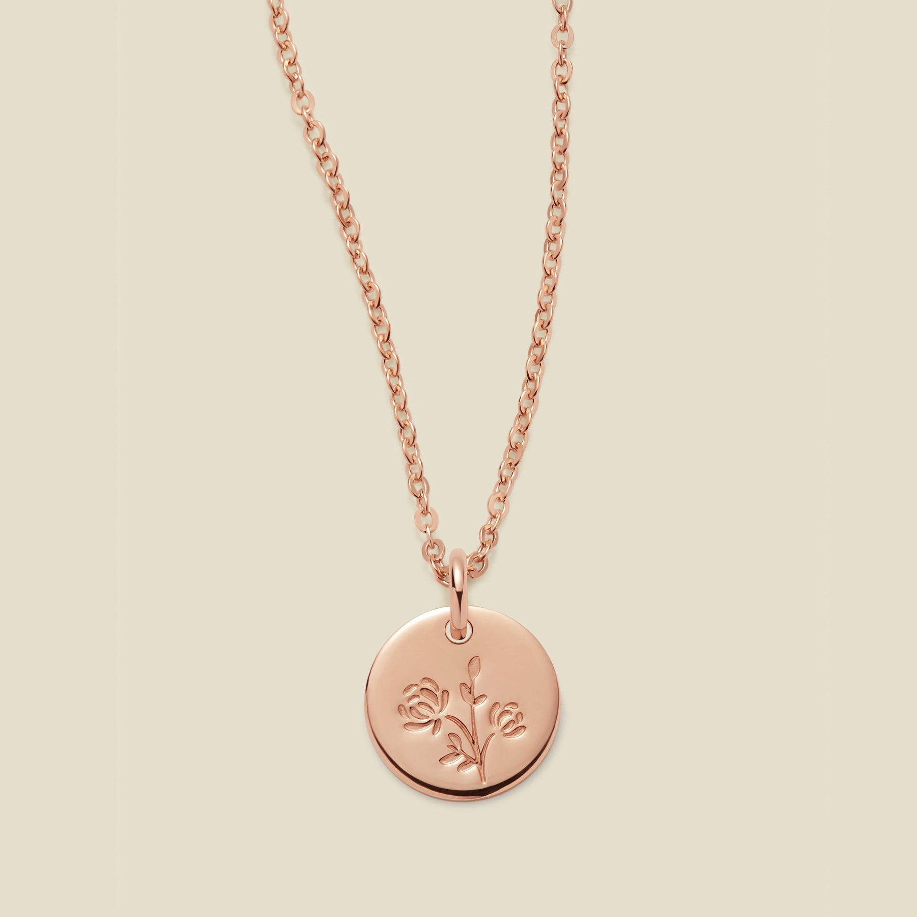 November Birth Flower Necklace Rose Gold Filled / 3/8" / 16"-18" Necklace