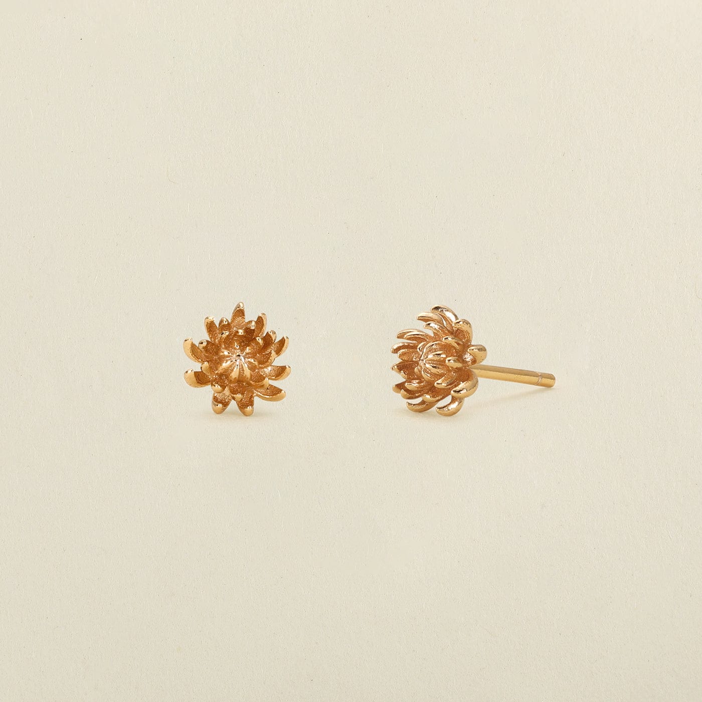 November Birth Flower Stud Earrings Gold Vermeil Earring