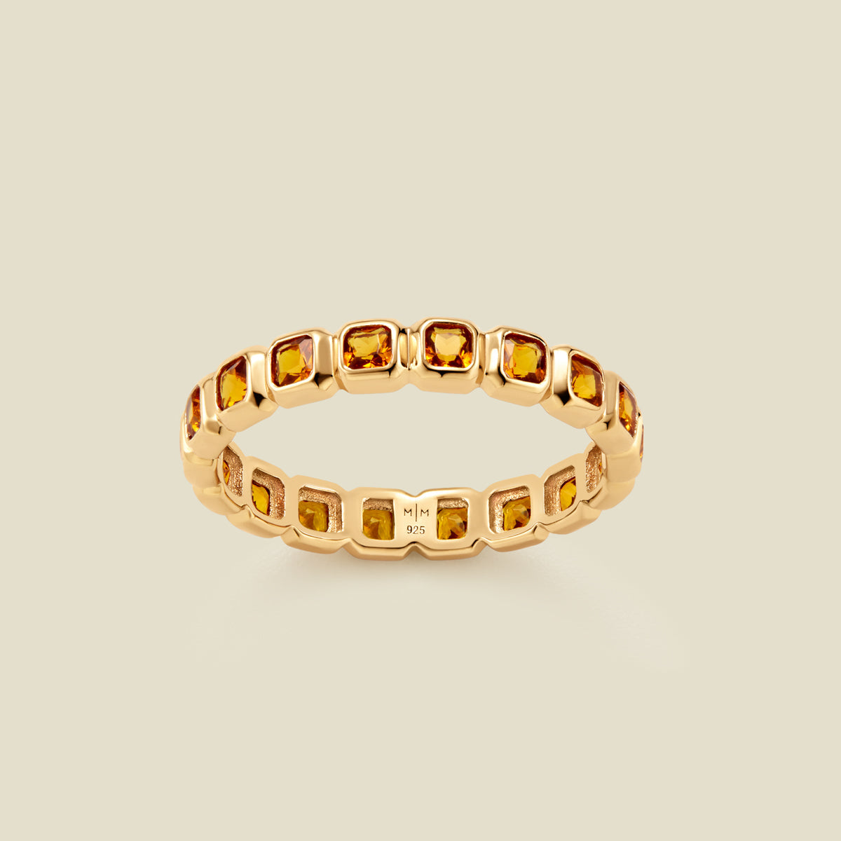 November Birthstone Eternity Ring Gold Vermeil / 5 Ring