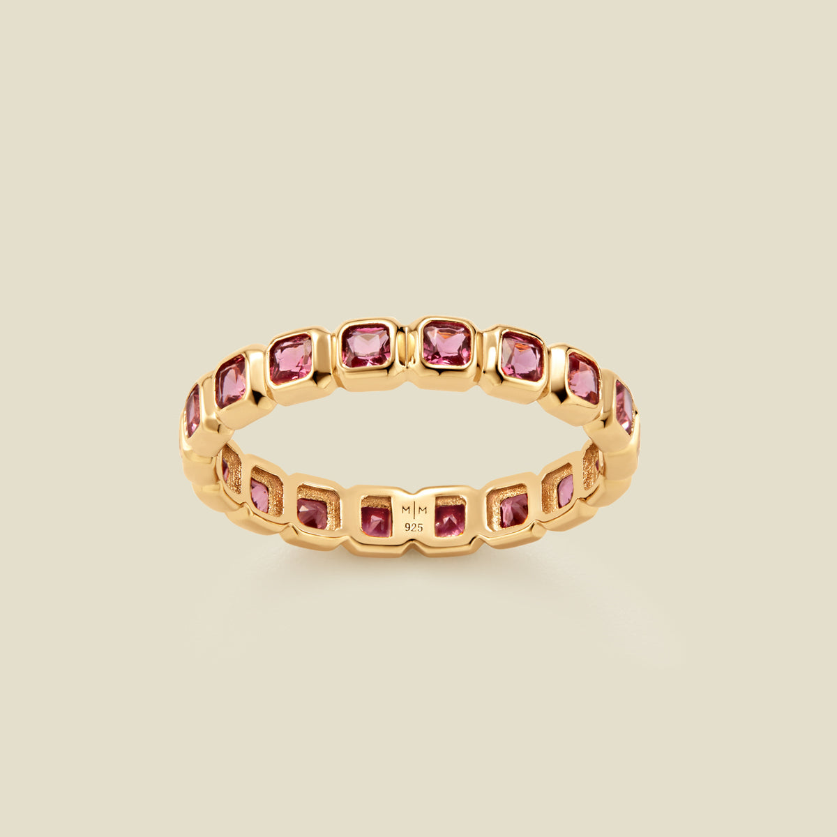 October Birthstone Eternity Ring Gold Vermeil / 5 Ring