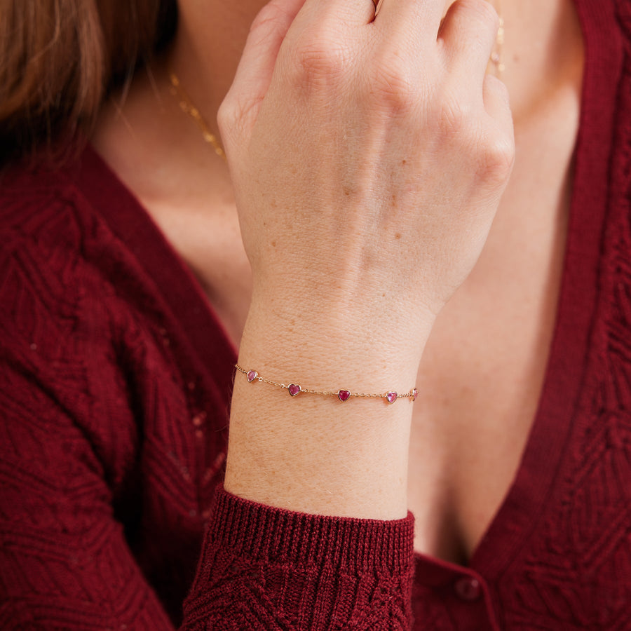 Ombre Pink Heart Bracelet Lifestyle