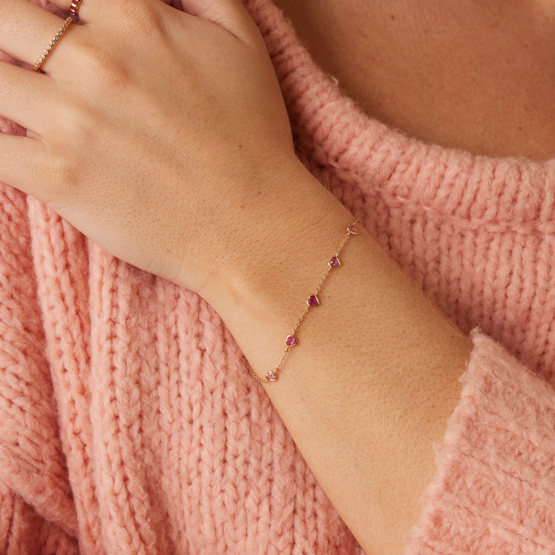 Ombre Pink Heart Bracelet Bracelet