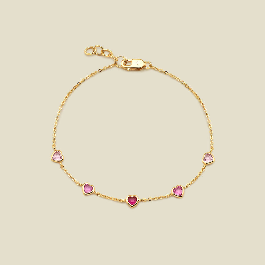 Ombre Pink Heart Bracelet