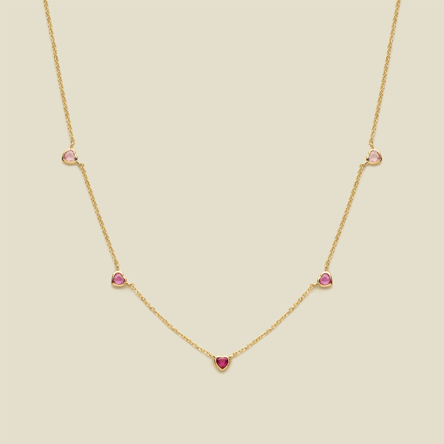 Ombre Pink Heart Necklace