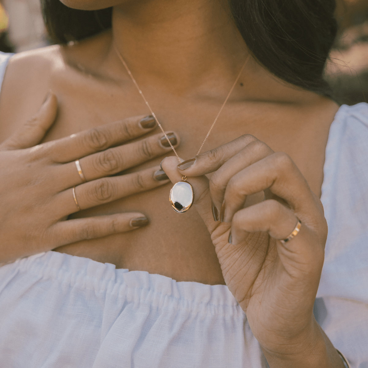 Oval Locket Necklace Necklace