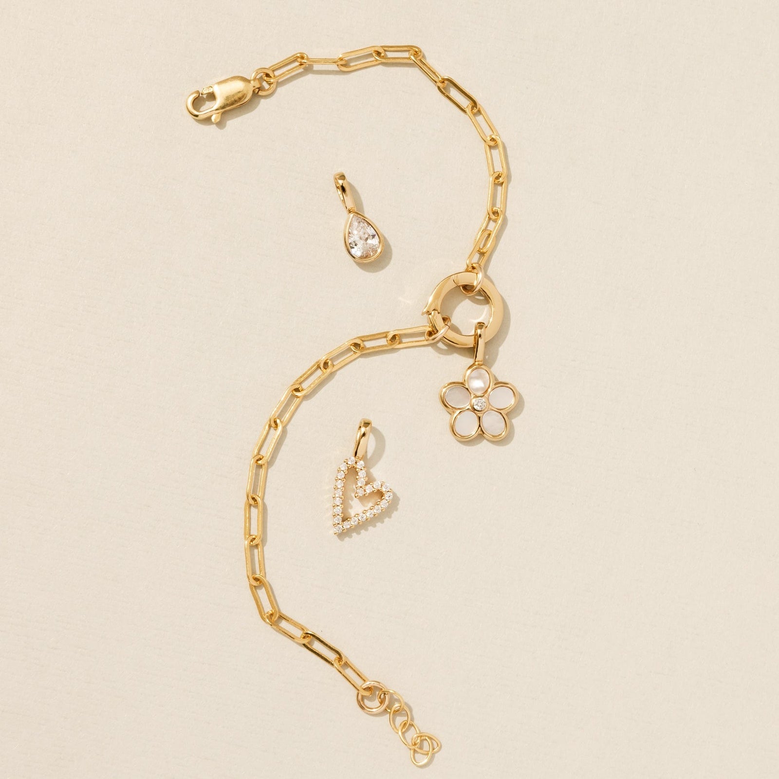 Pear CZ Charm Gold Vermeil Add Ons