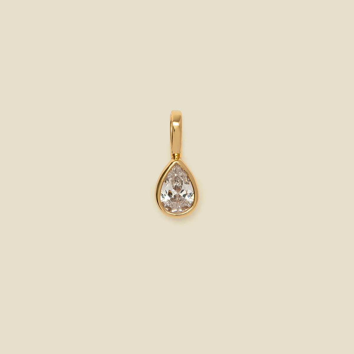 Pear CZ Charm Gold Vermeil Add Ons