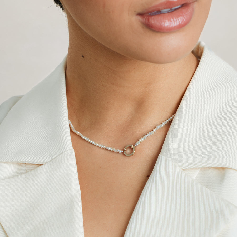 Pearl Strand Charm Necklace Lifestyle