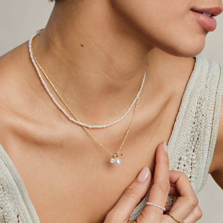 Pearl Strand Choker Necklace Lifestyle