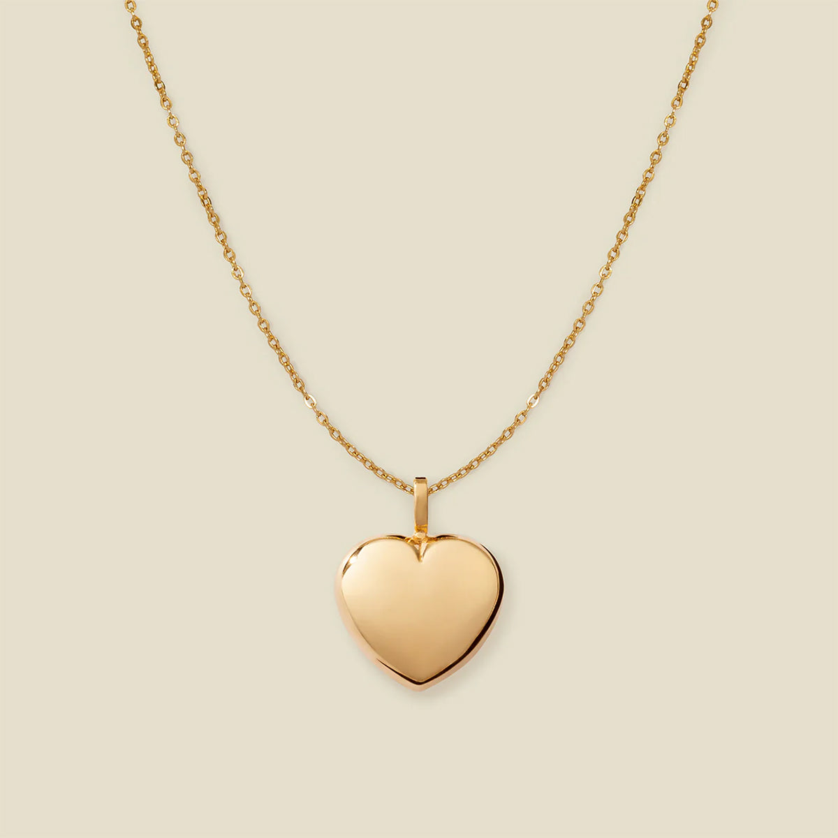 Puffy Heart Charm Necklace Gold Filled / 16"-18" Necklace