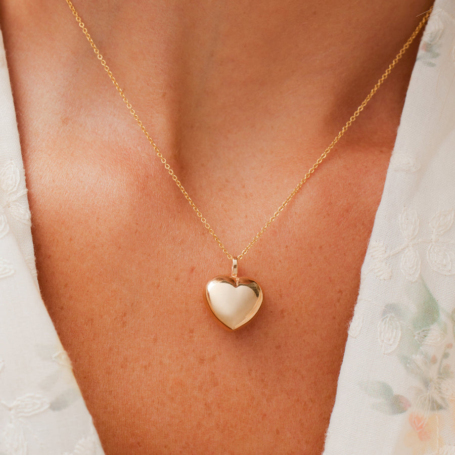 Puffy Heart Charm Necklace Lifestyle