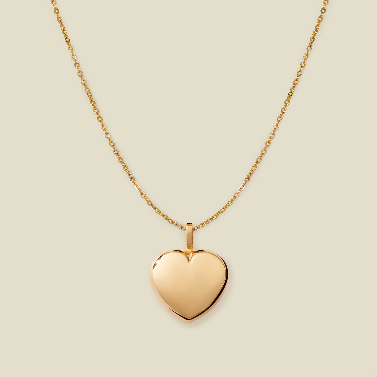 Puffy Heart Charm Necklace Gold Filled / 16"-18" Necklace