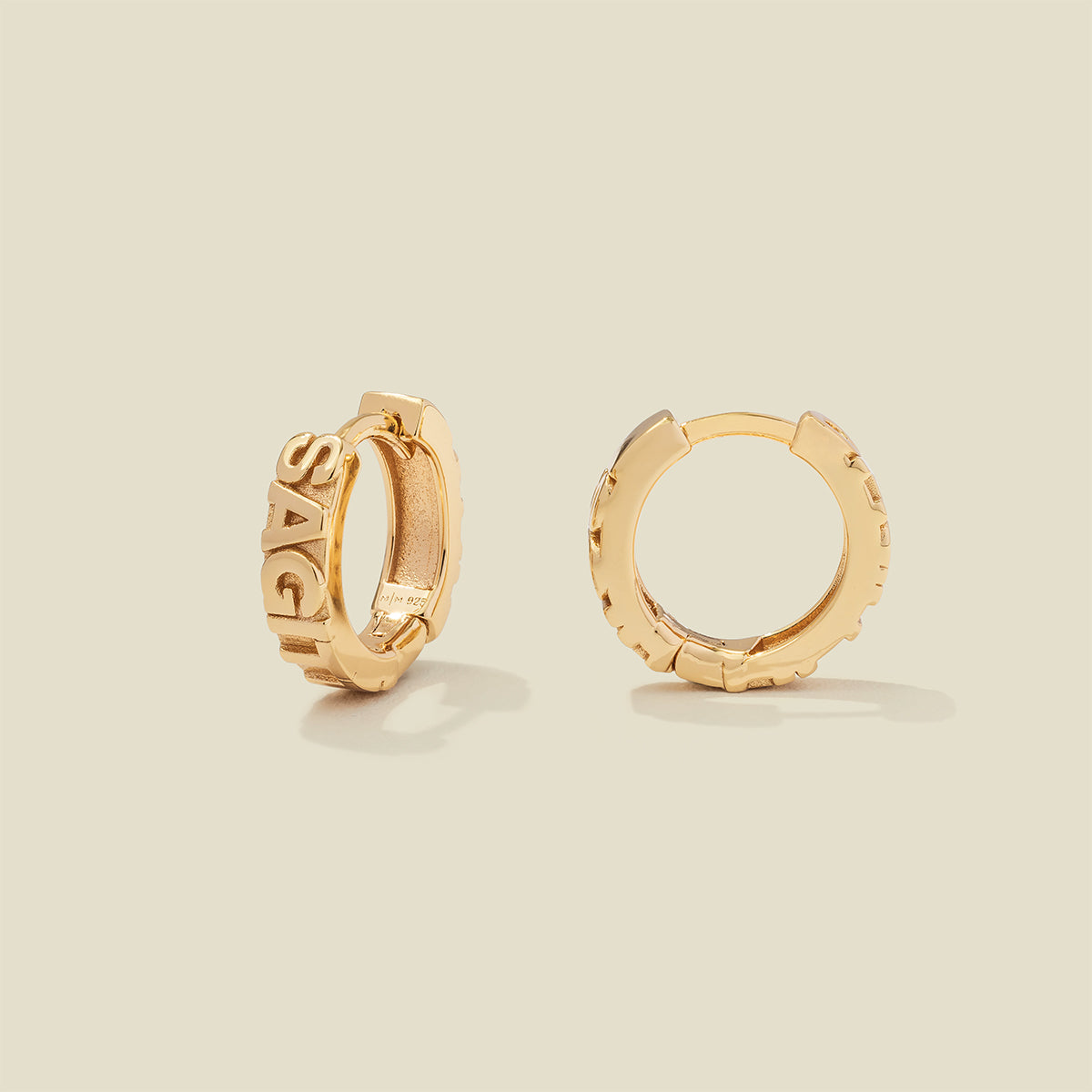 Sagittarius Huggie Hoop Earrings Gold Vermeil Earring