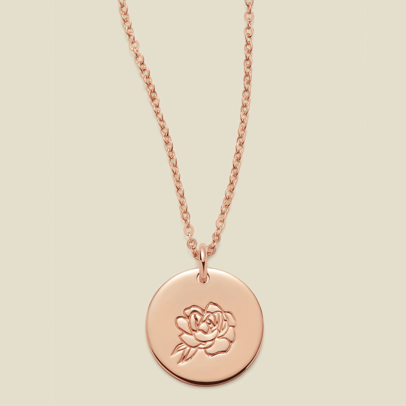 September Birth Flower Necklace Rose Gold Filled / 1/2" / 16"-18" Necklace