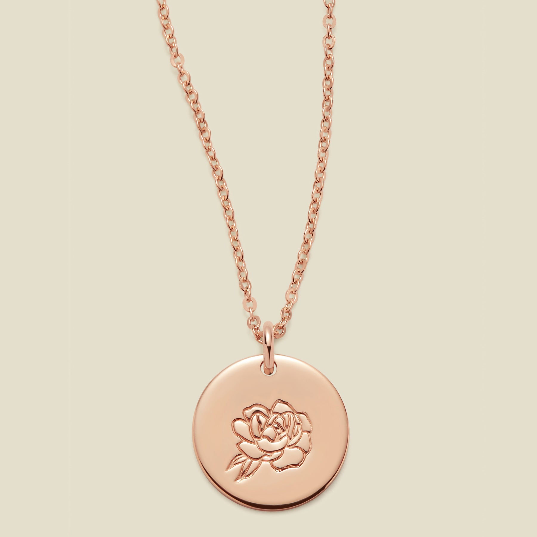 September Birth Flower Necklace Rose Gold Filled / 1/2" / 16"-18" Necklace