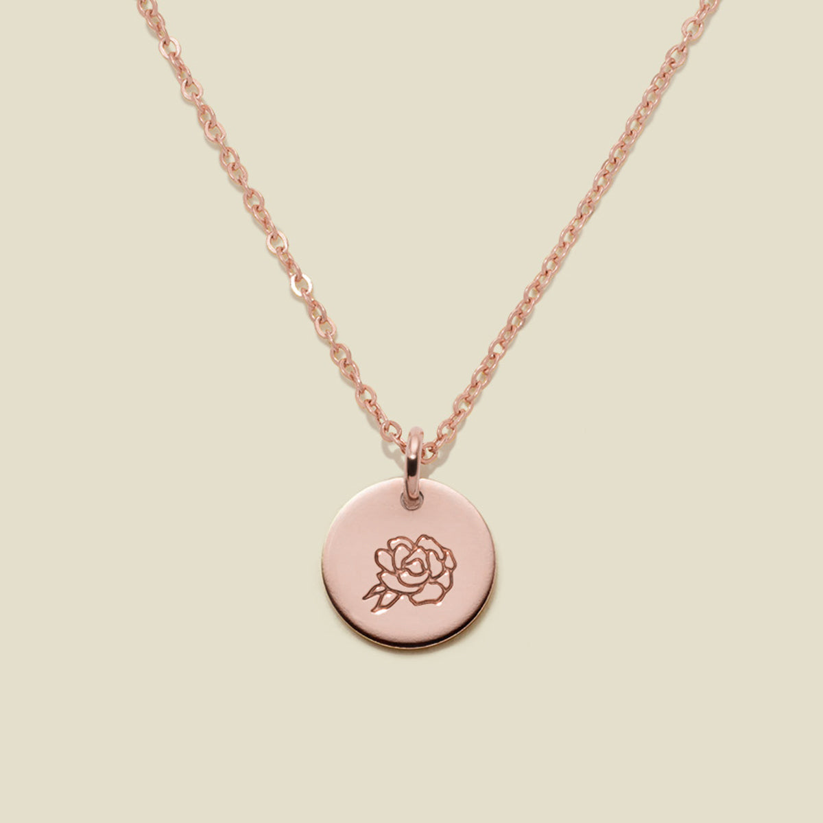 September Birth Flower Necklace Rose Gold Filled / 3/8" / 16"-18" Necklace