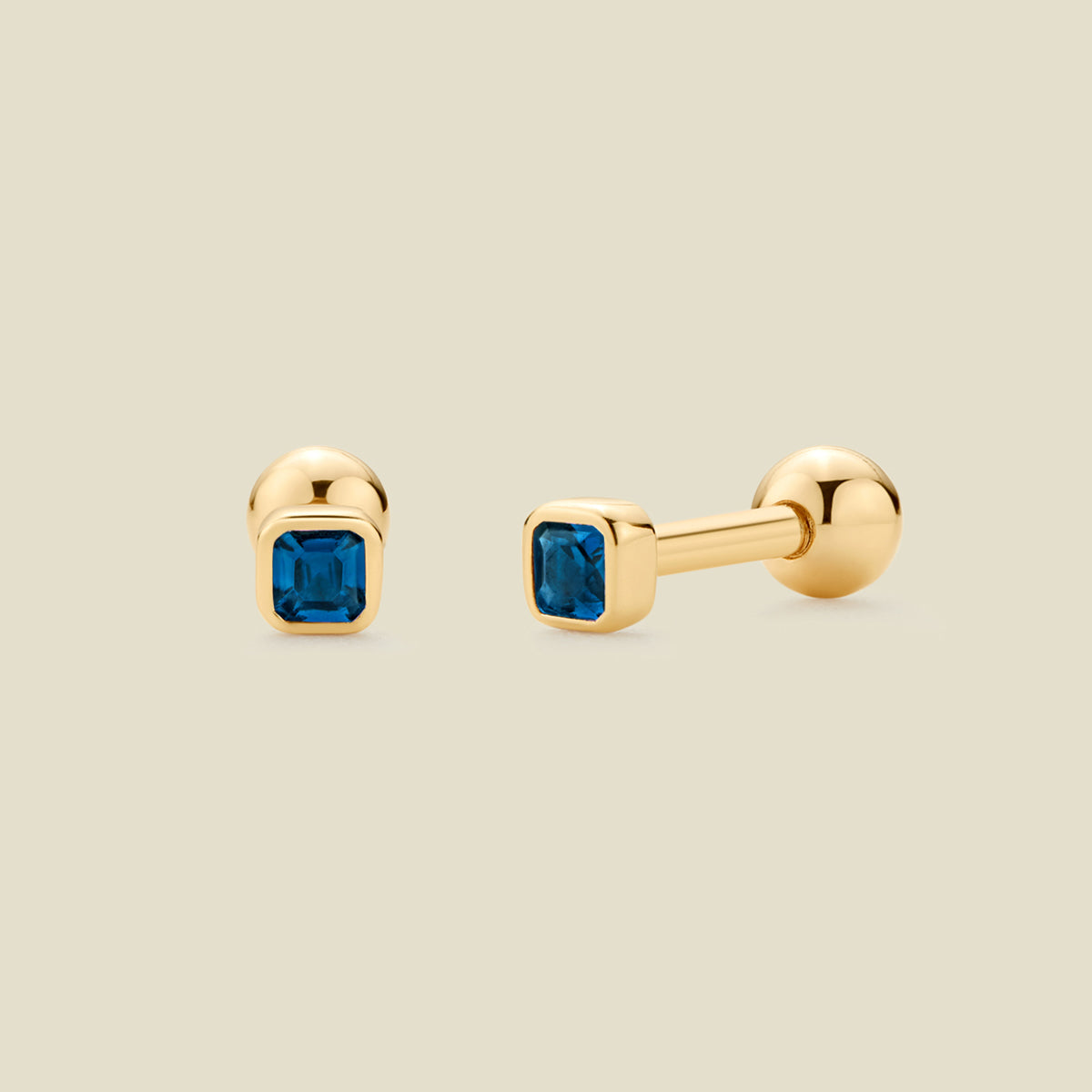 September Birthstone Stud Earrings Gold Vermeil Earring