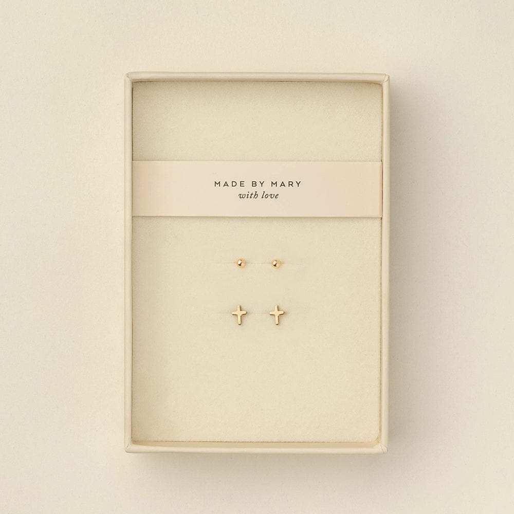 Serenity Stud Set Gold Vermeil Jewelry Set