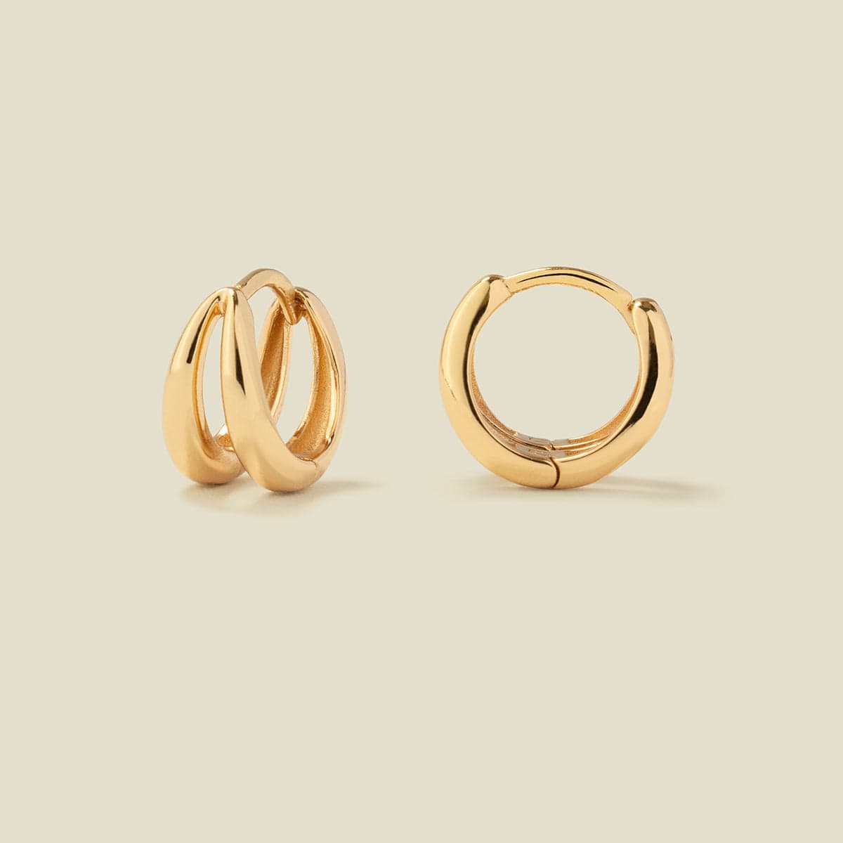 Split Huggie Hoop Earrings Gold Vermeil Earring