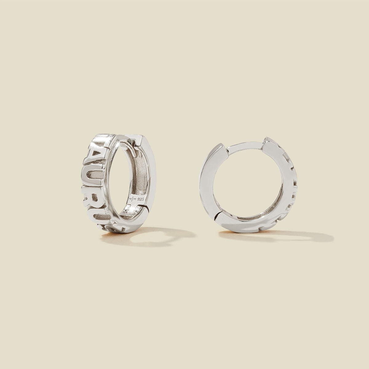 Taurus Huggie Hoop Earrings Silver Collab