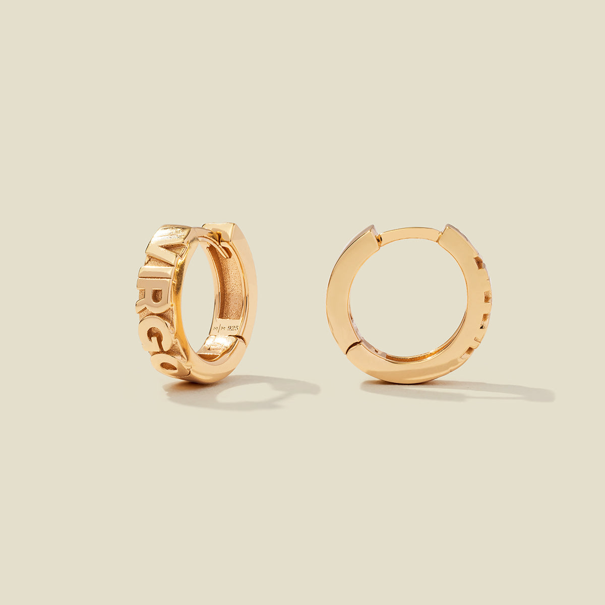 Virgo Huggie Hoop Earrings Gold Vermeil Earring